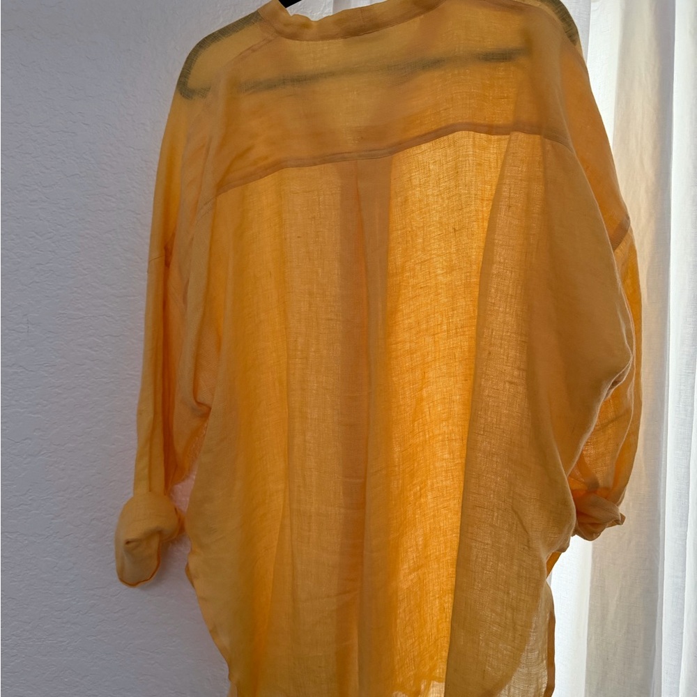 Monday Swimwear Barcelona Tunic Yellow Linen Coverup - Picture 6 of 13
